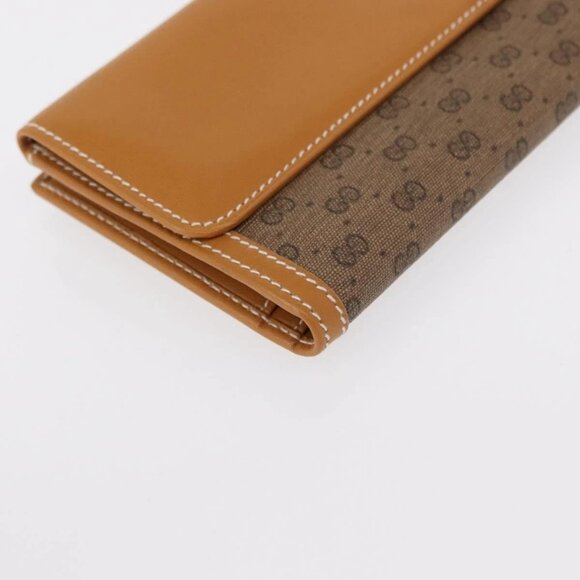 GUCCI Micro GG Supreme Long Wallet PVC Beige Gold - Picture 8 of 16